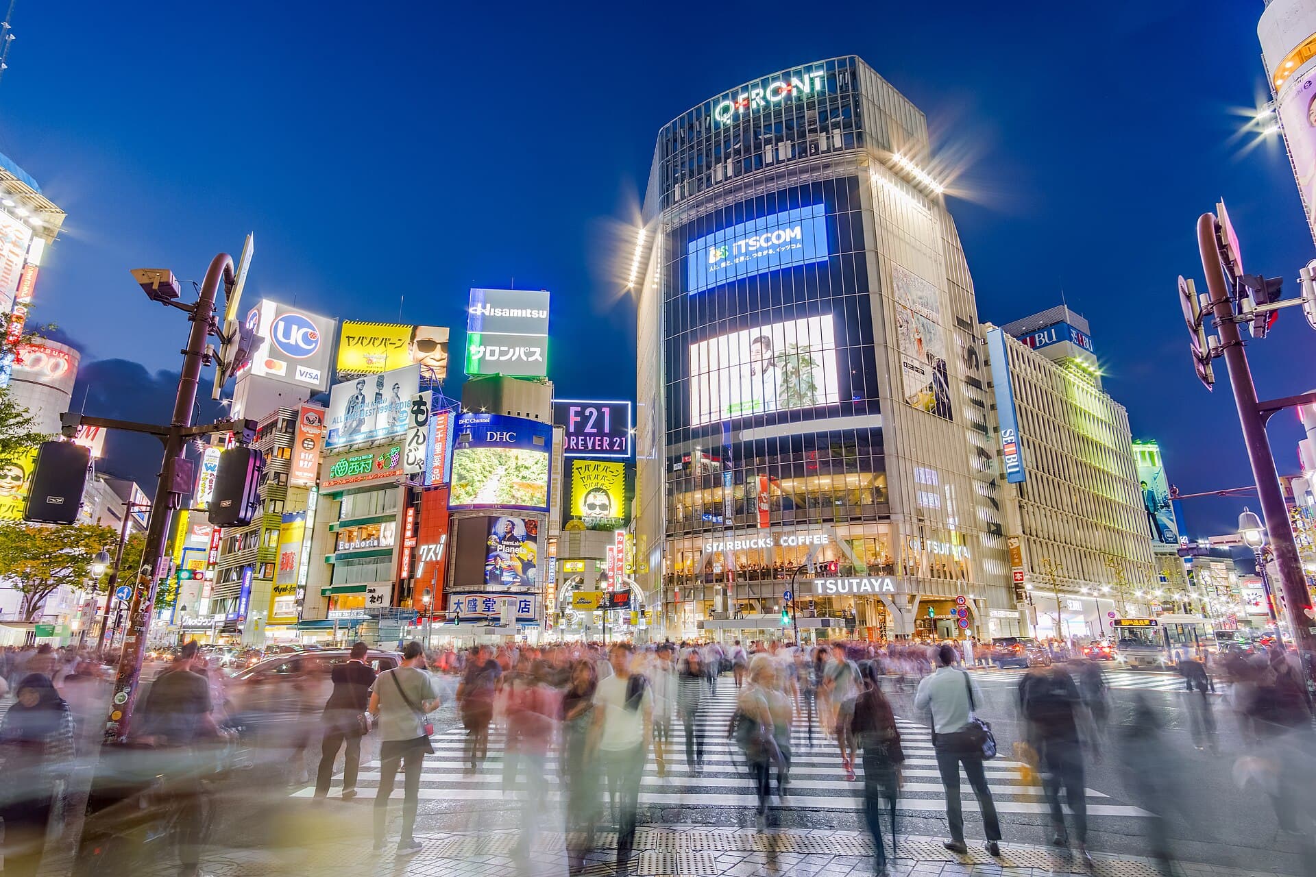 Cruzamento de Shibuya, um dos bairros mais movimentados de Tóquio